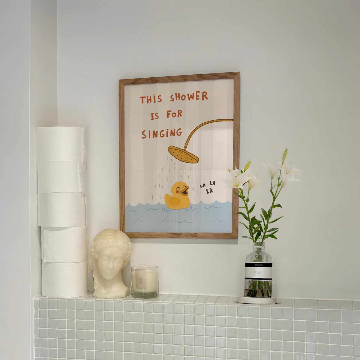 Funny Duck Bathroom Wall Art, This Shower Is for Singing, Funky Dopamine Decor MR173 — poster 3