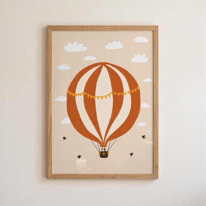 Hot Air Balloon Nursery Print, Whimsical Playroom Wall Art, Hand-Drawn Kids Room Decor (MR172) — poster 11