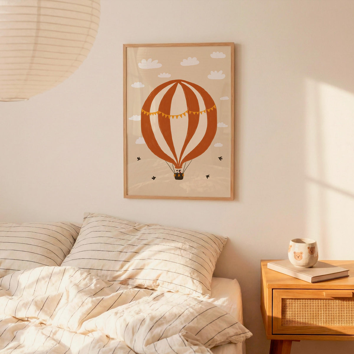 Hot Air Balloon Nursery Print, Whimsical Playroom Wall Art, Hand-Drawn Kids Room Decor (MR172) — poster 8