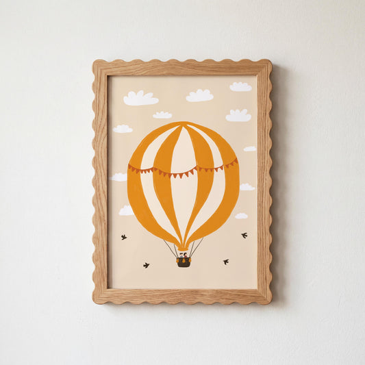 Hot Air Balloon Nursery Print, Whimsical Playroom Wall Art, Hand-Drawn Kids Room Decor (MR172) — poster 1