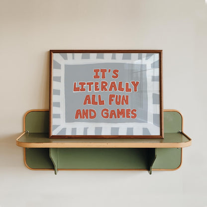 Fun and Games Poster, Funky Wall Art, Hand-Drawn Retro Typography, Dopamine Decor MR171 — poster 13