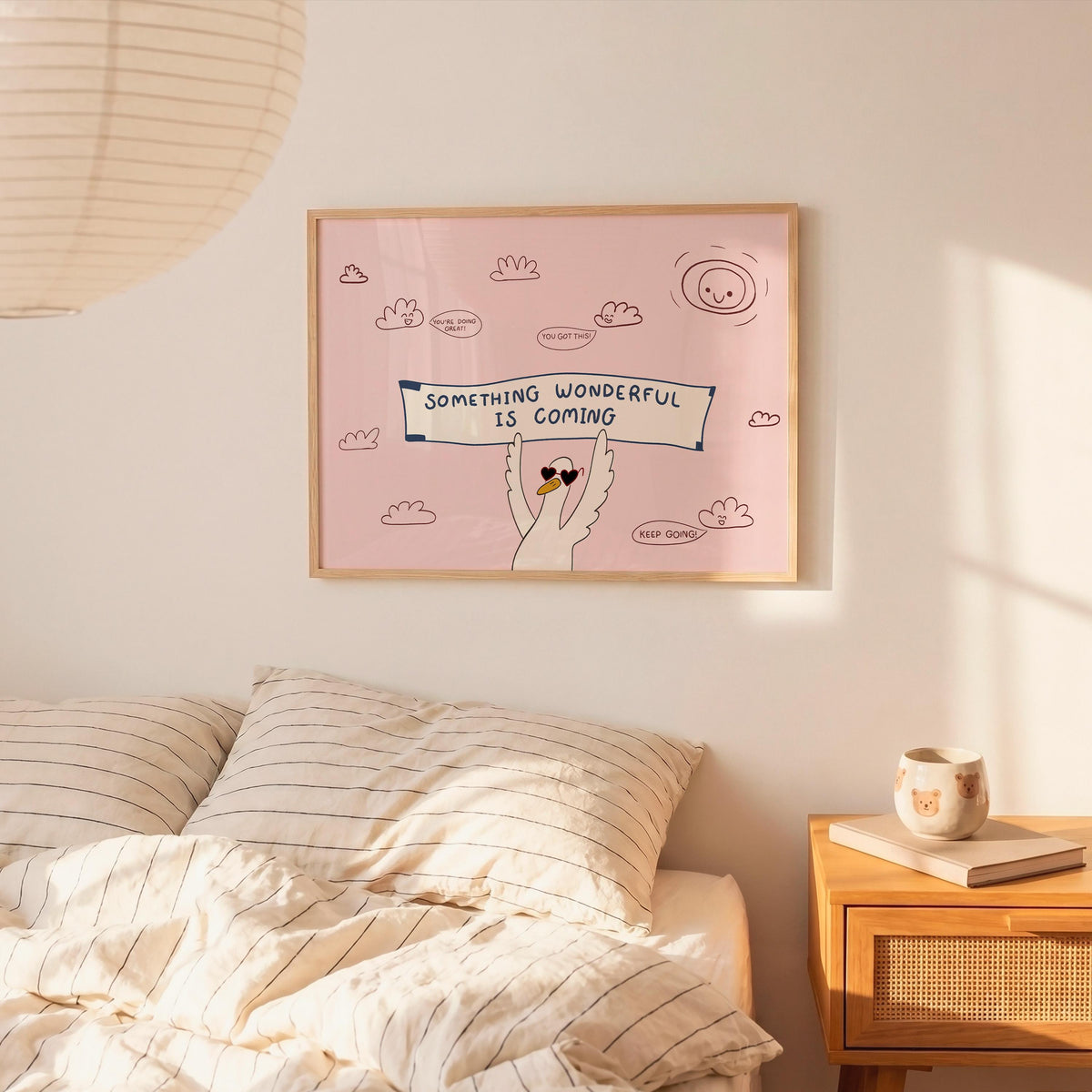 Motivational Goose Poster, Playroom Wall Art, Positive Affirmation, Something Wonderful Is Coming (MR176) — poster 4