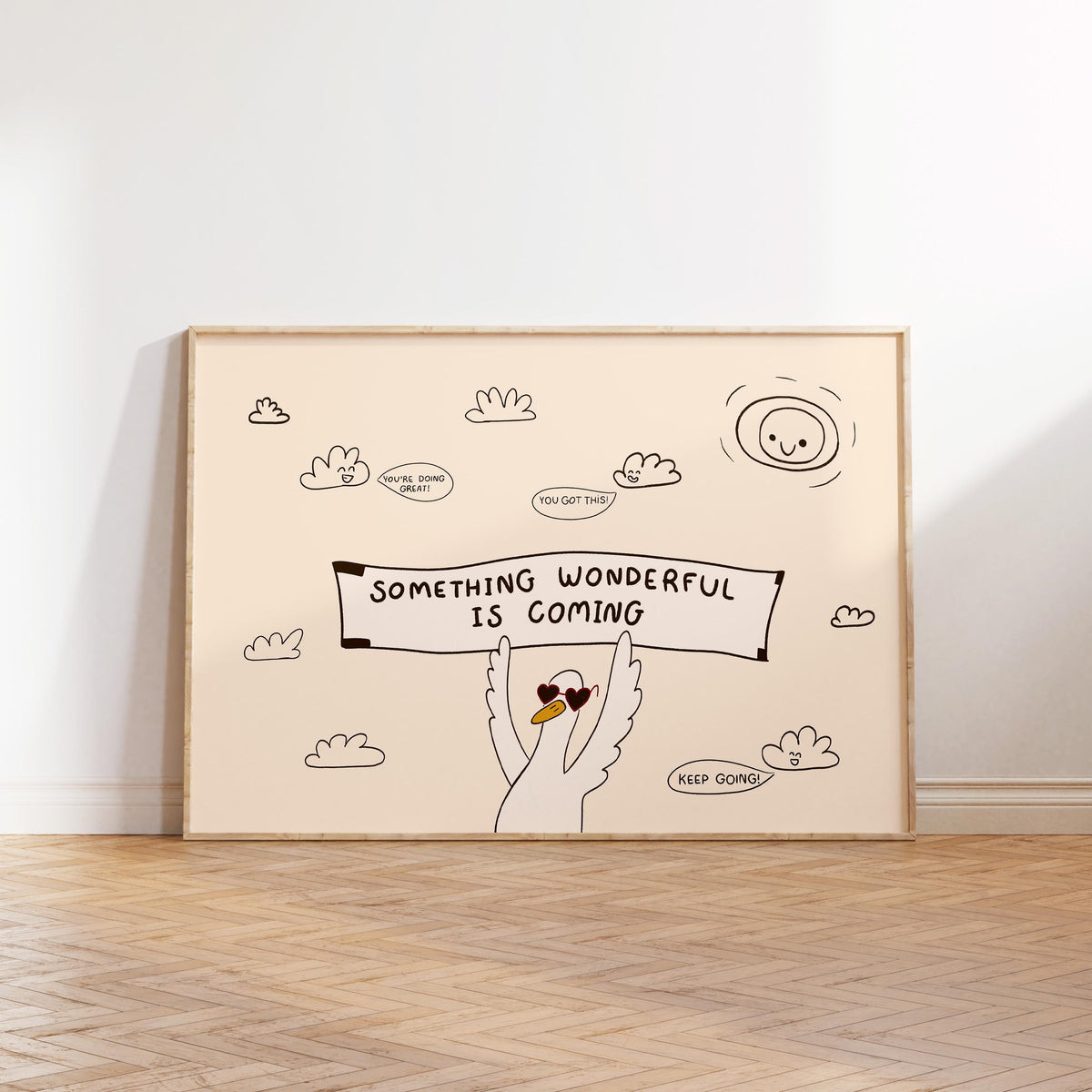 Motivational Goose Poster, Playroom Wall Art, Positive Affirmation, Something Wonderful Is Coming (MR176) — poster 11