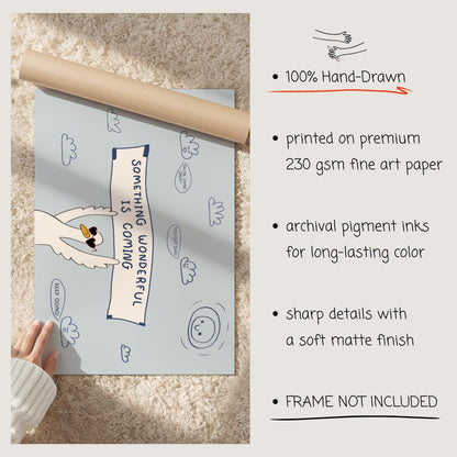 Motivational Goose Poster, Playroom Wall Art, Positive Affirmation, Something Wonderful Is Coming (MR176) — poster 9