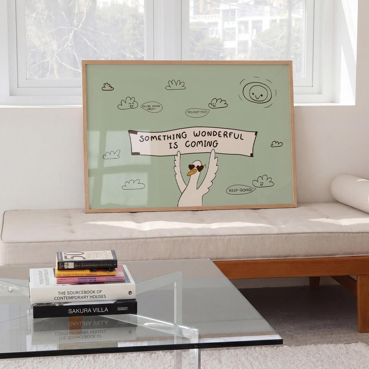 Motivational Goose Poster, Playroom Wall Art, Positive Affirmation, Something Wonderful Is Coming (MR176) — poster 6