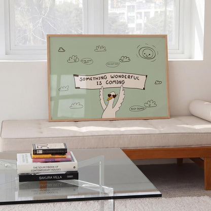 Motivational Goose Poster, Playroom Wall Art, Positive Affirmation, Something Wonderful Is Coming (MR176) — poster 6