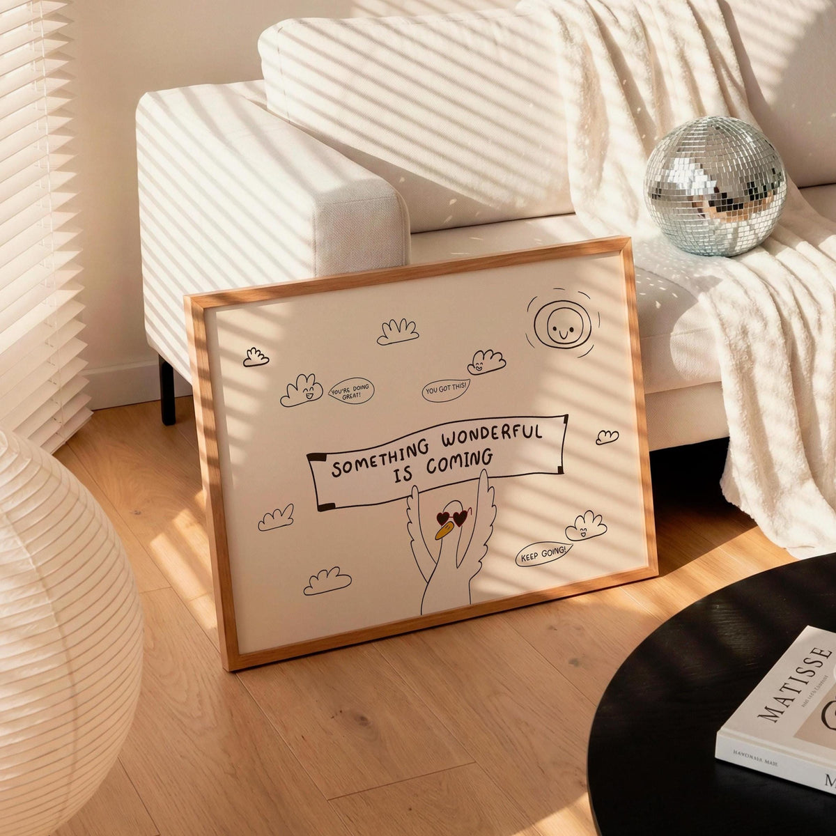 Motivational Goose Poster, Playroom Wall Art, Positive Affirmation, Something Wonderful Is Coming (MR176) — poster 7