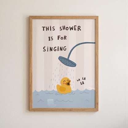 Funny Duck Bathroom Wall Art, This Shower Is for Singing, Funky Dopamine Decor MR173 — poster 12