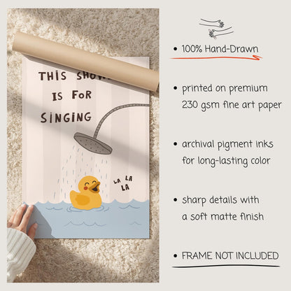 Funny Duck Bathroom Wall Art, This Shower Is for Singing, Funky Dopamine Decor MR173 — poster 8