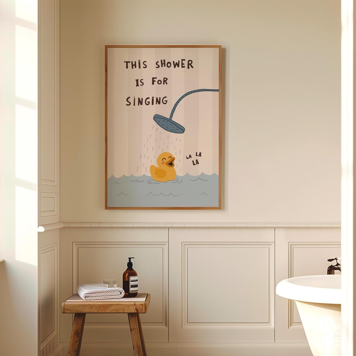 Funny Duck Bathroom Wall Art, This Shower Is for Singing, Funky Dopamine Decor MR173 — poster 6
