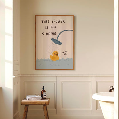 Funny Duck Bathroom Wall Art, This Shower Is for Singing, Funky Dopamine Decor MR173 — poster 6